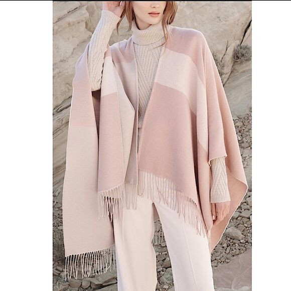 Soia & Kyo Woven Pink Scarf Scarfigan with Fringe - Picture 1 of 8
